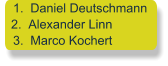 	1.	Daniel Deutschmann 	2.	Alexander Linn 	3.	Marco Kochert